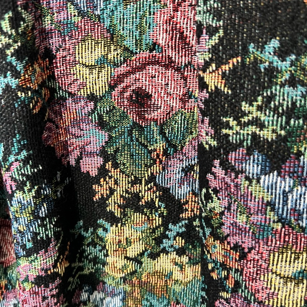 Antique Anthropology Black Velvet Floral Moose Patch Whimsigoth Vintage Grunge - Picture 5 of 12